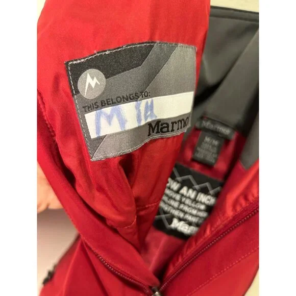 Marmot Red Snow Ski Insulated Waterproof Bib Overalls M Winter Sports Pants - Picture 2 of 11